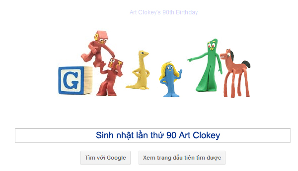 Các nhân vật hoạt hình khi hiện lên đầy đủ trong logo Google hôm nay 12-10-2011