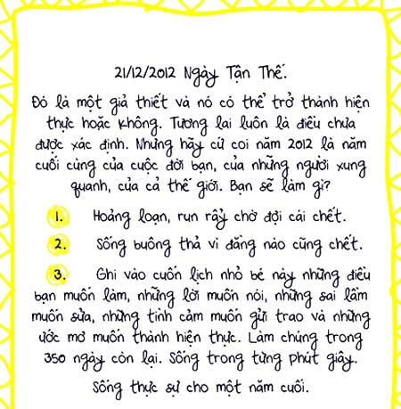 Bộ lịch đếm ngược ngày tận thế độc đáo của giới trẻ