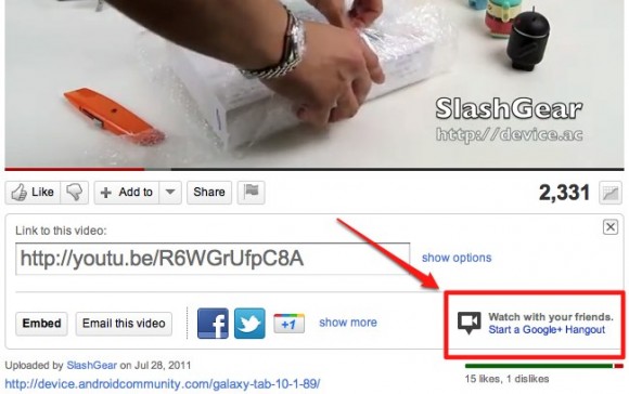 Youtube Google+ Hangout