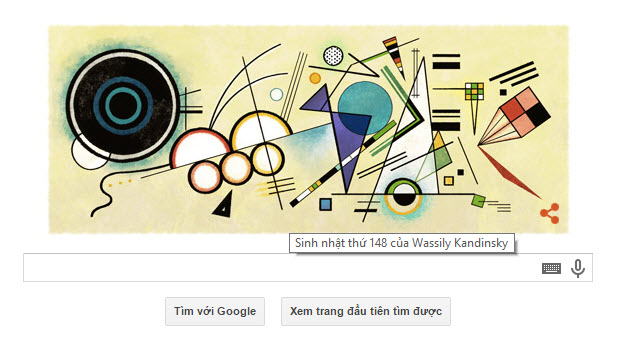 Logo Google hôm nay: Chúc mừng sinh nhật Wassily Kandinsky
