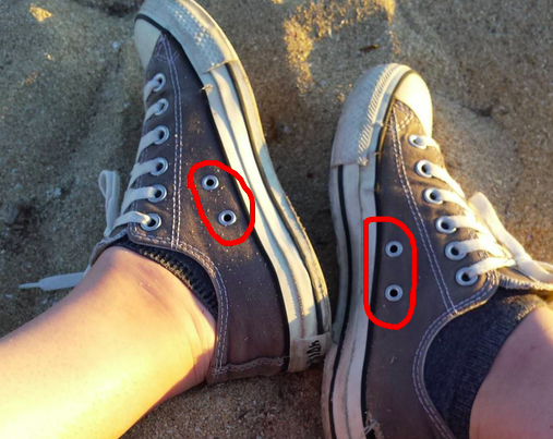 Lỗ nhỏ hai bên giày Converse để làm gì?