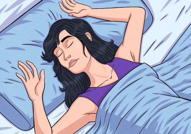 Nếu bạn gác tay khi ngủ thì bạn là người dè dặt và nếu bạn duỗi cánh tay ra - bạn là người cởi mở và thoải mái
