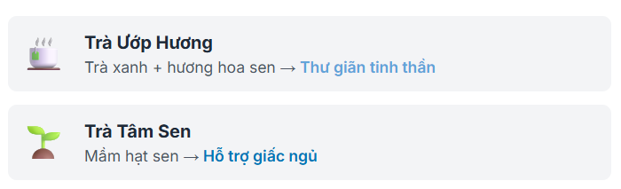 Cần phân biệt rõ: Trà ướp hương để thư giãn và trà từ tâm sen mới thực sự có tác dụng an thần, hỗ trợ giấc ngủ.