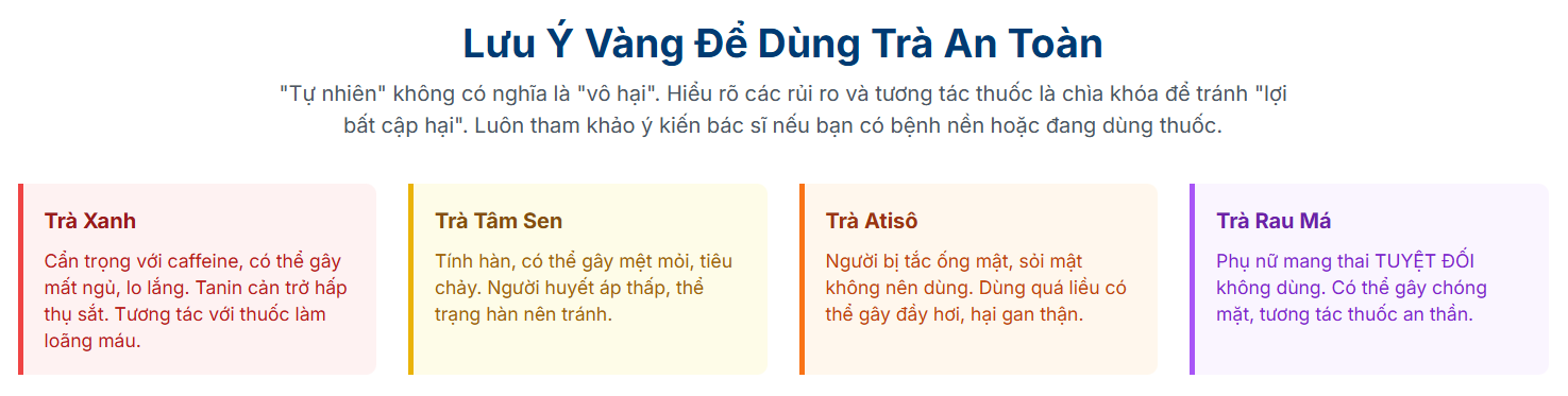 Lưu ý để dùng trà an toàn
