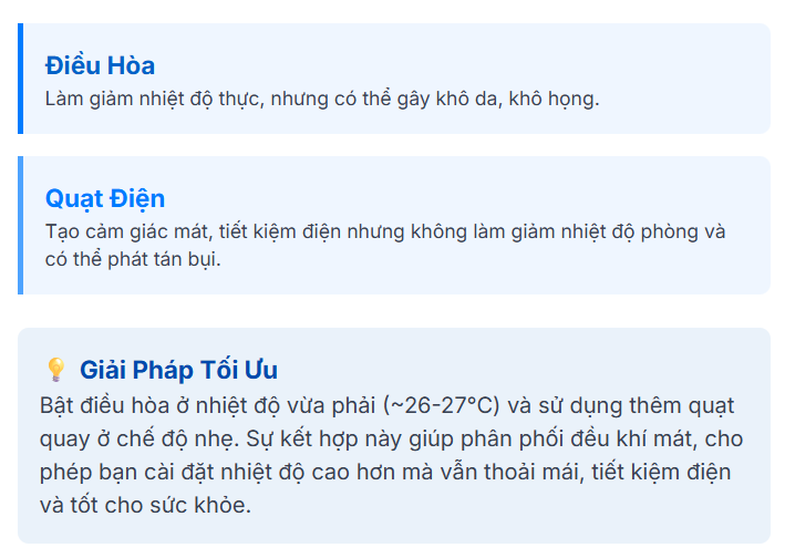 Điều Hòa vs. Quạt: Giải Pháp Nào Tốt Hơn?